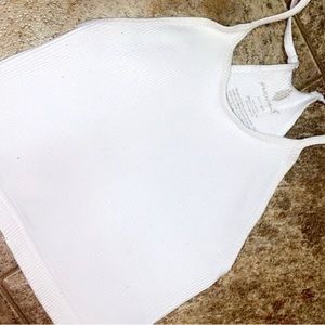 White free people crop top